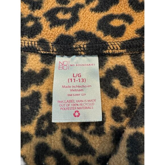 No Boundaries Girls 11-13 L Leopard Fleece 1/4 Zip Pullover Jacket Youth Teen - Picture 7 of 7